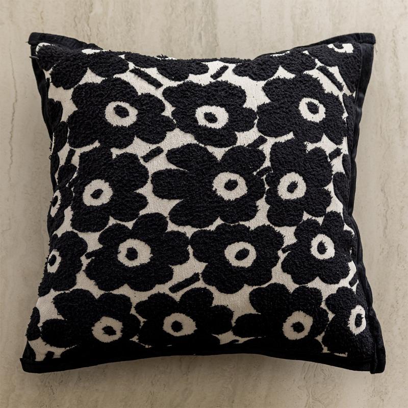 Cushions |  Flower Velvet Cushion 40X50Cm Cushions Blue/Pink