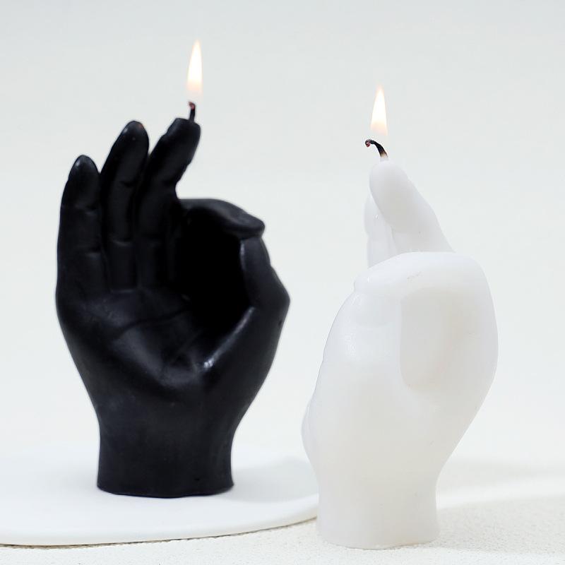 Home Fragrance |  Gun Fingers Candle Home Accessories Black