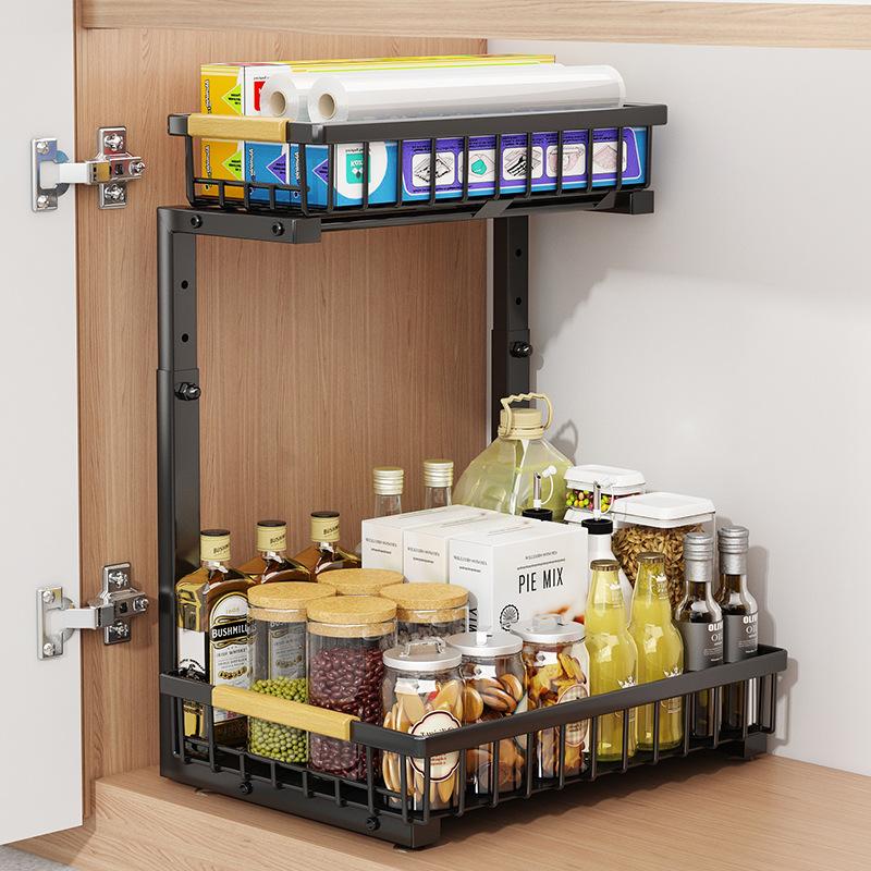 Home Storage |  Double Bathroom Rack Home Accessories Black