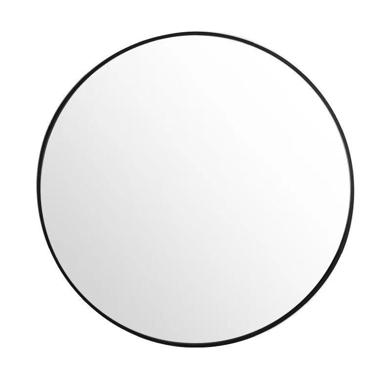 Mirrors |  Complete Round Mirror – Black Wood Frame – 80Cm Home Accessories Clear