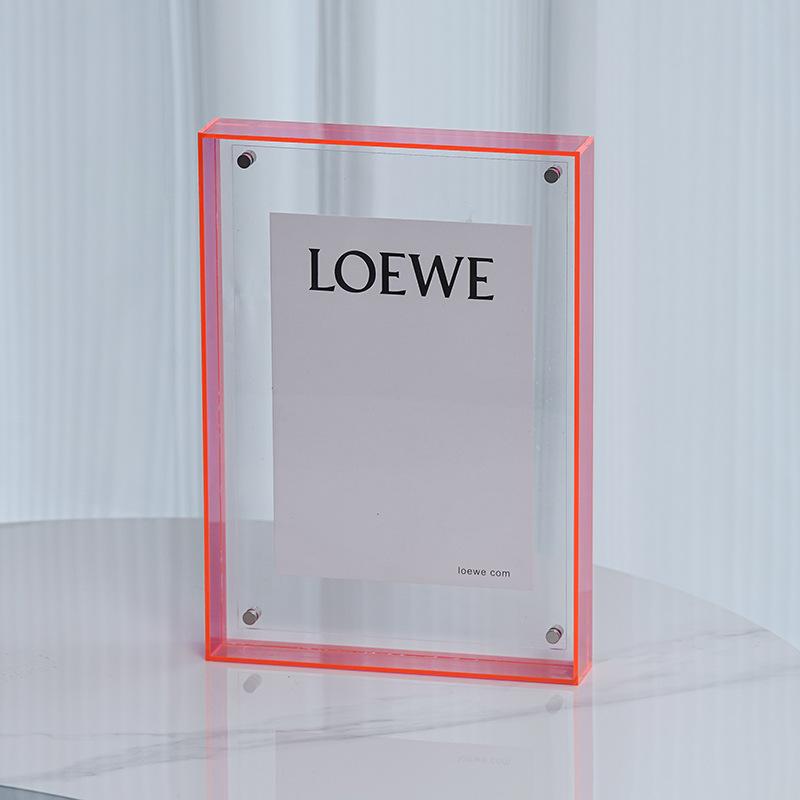 Office Desk Accessories |  Lucite Frame, Pink Back Home Decor Office Desk Accessories