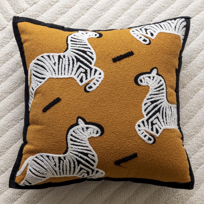 Soft Furnishings |  Leopard Cotton Duchesse Cushion – 45X45Cm Cushions Black