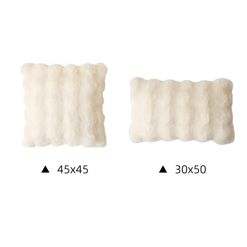 Soft Furnishings |  Square Faux Fur Cushion Cushions Cream