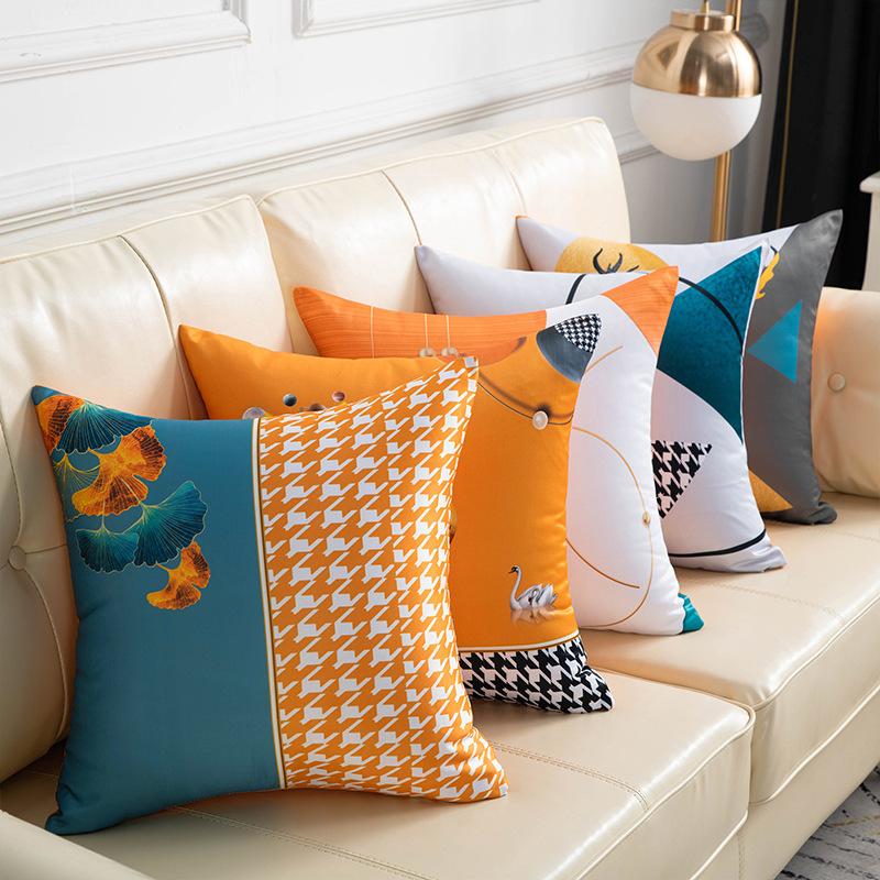 Soft Furnishings |  Three Birds Rectangle Lace Pillow Cushions Blue