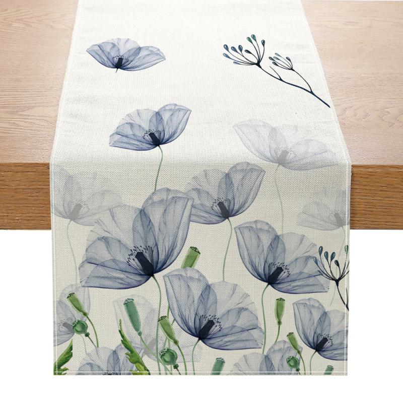 Table Linens & Accessories |  Silhouette Table Runner, Blue Dining & Entertaining Table Linens & Accessories